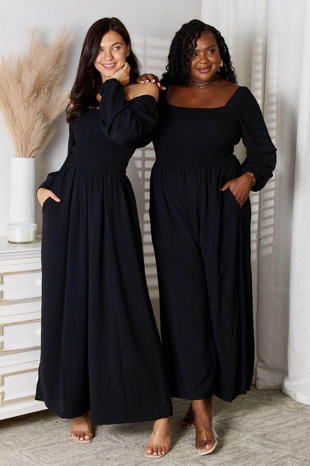Double Take Square Neck Jumpsuit with Pockets for Women