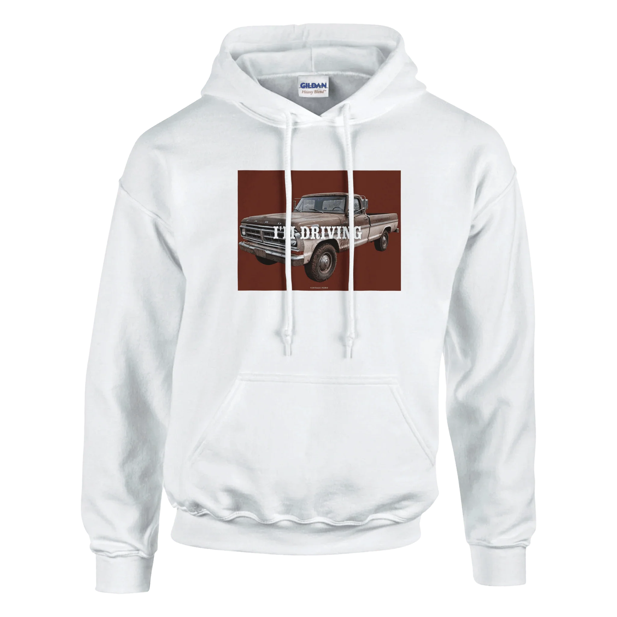 I’m Driving Classic Unisex Pullover Hoodie | Gildan® 18500 White