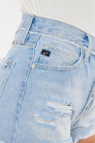 Kancan Distressed Button Fly Denim Shorts for Women