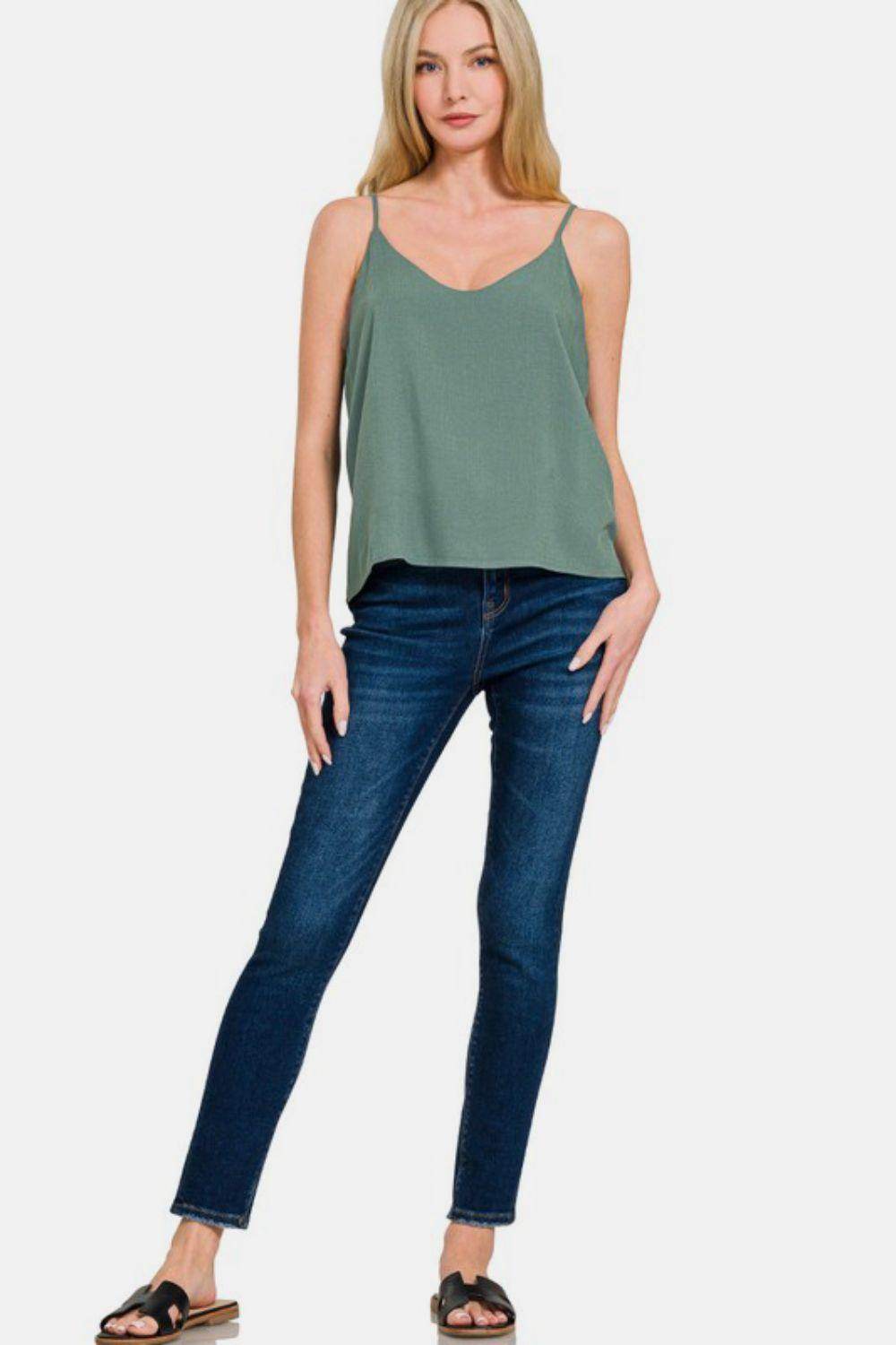 Zenana Two Layered Spaghetti Strap Cami for Women