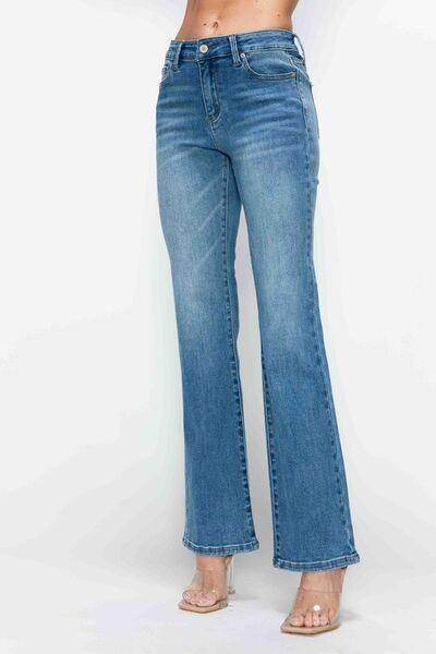 bytos Full Size Cat's Whiskers Bootcut Jeans for Women