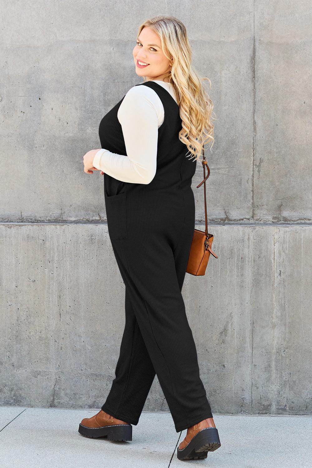 Double Take Full Size Sleeveless Straight Jumpsuit for Women