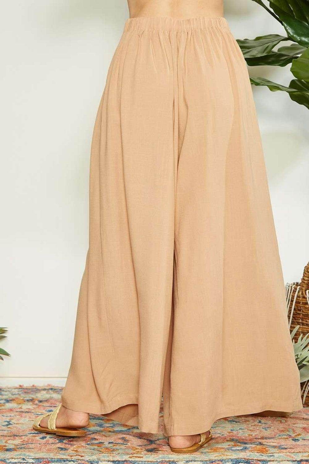 Mittoshop Wrap Pleating Detail Wide Leg Pants for Women