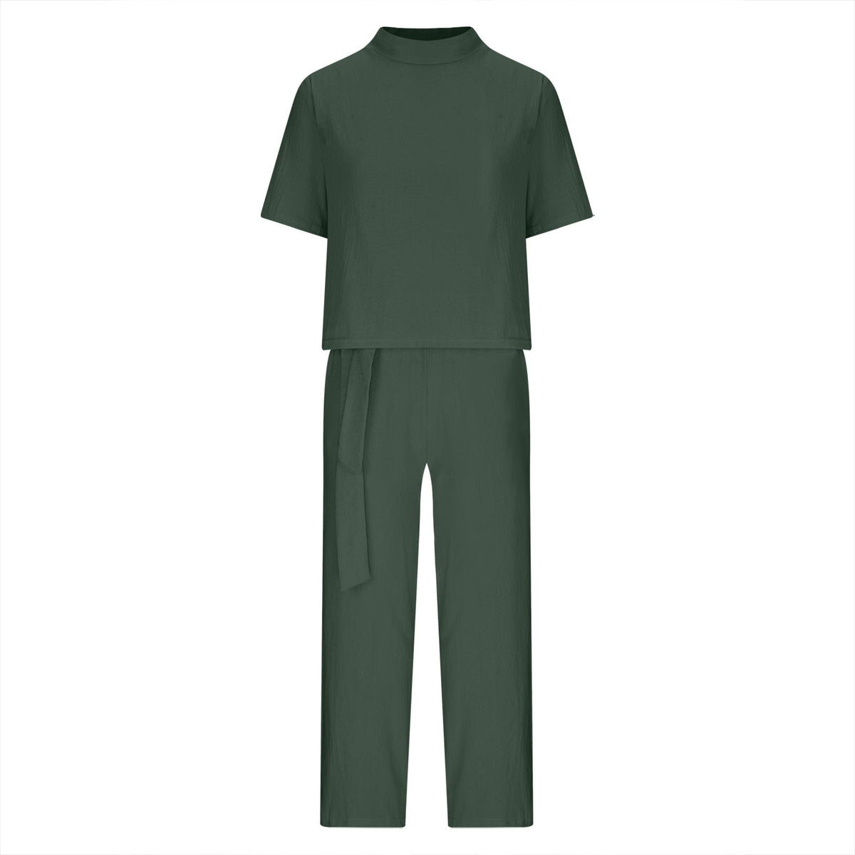 Round-Neck 3/4 Sleeve Top & Pants Two-Piece Set – 6 Colors, S–XXL