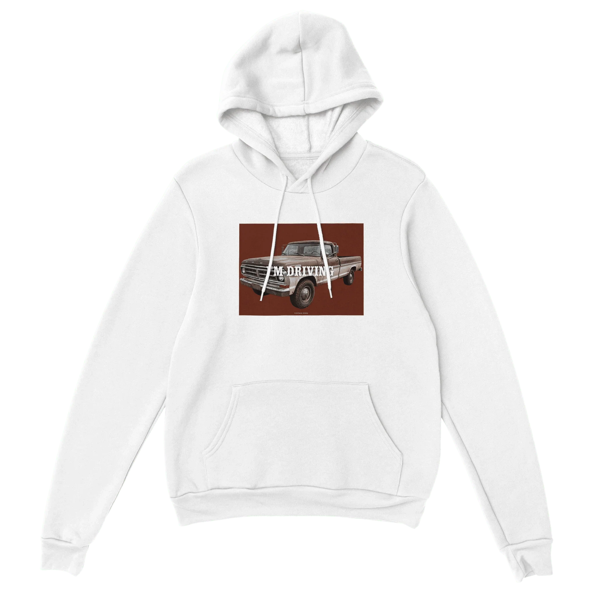 I’m Driving Classic Unisex Pullover Hoodie | Gildan® 18500 White