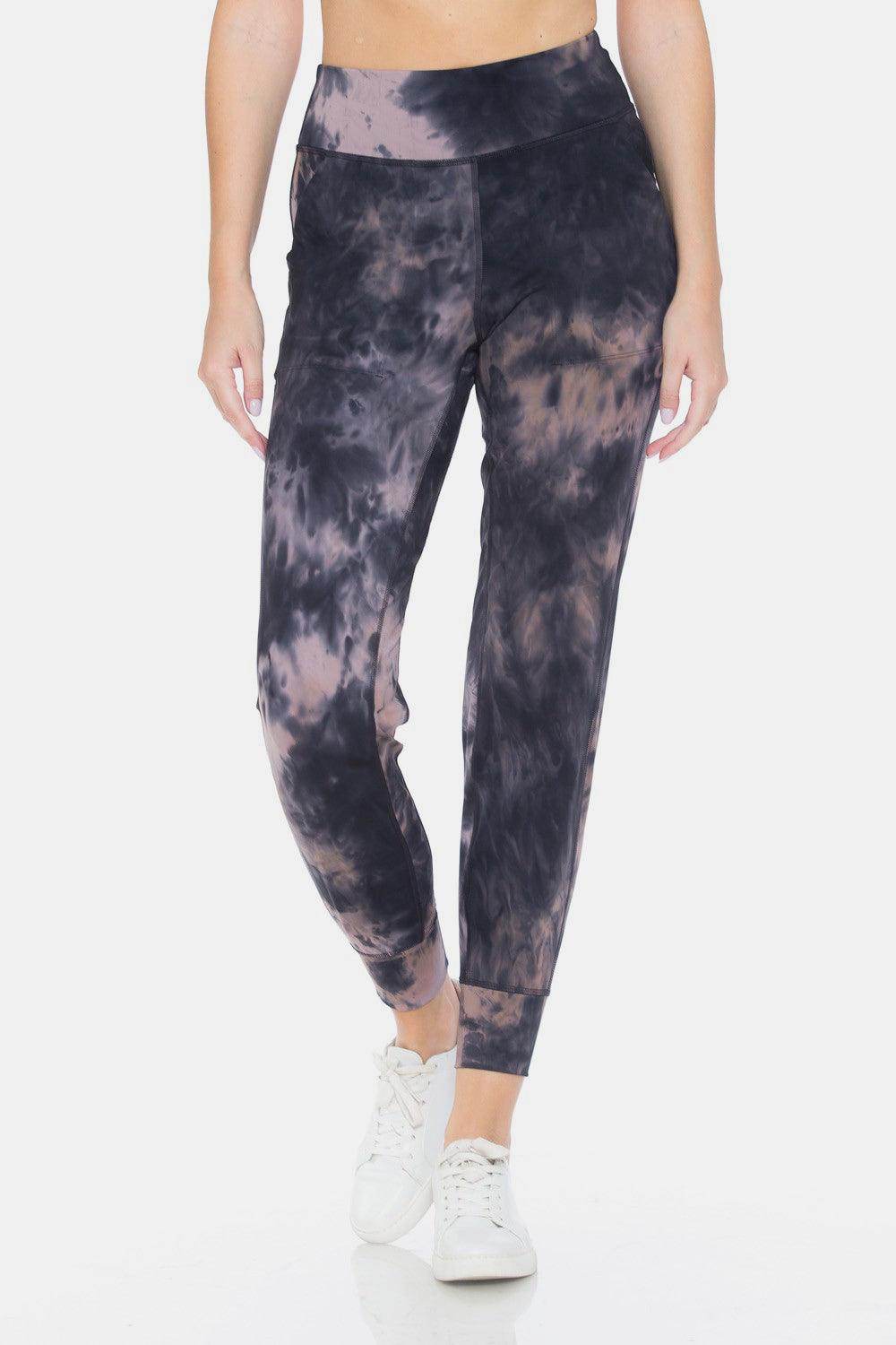 Leggings Depot Tie-Dye High Waist Cropped Leggings for Women
