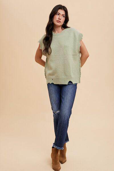 Annie Wear Distressed Raw Hem Cropped Straight Leg Jeans