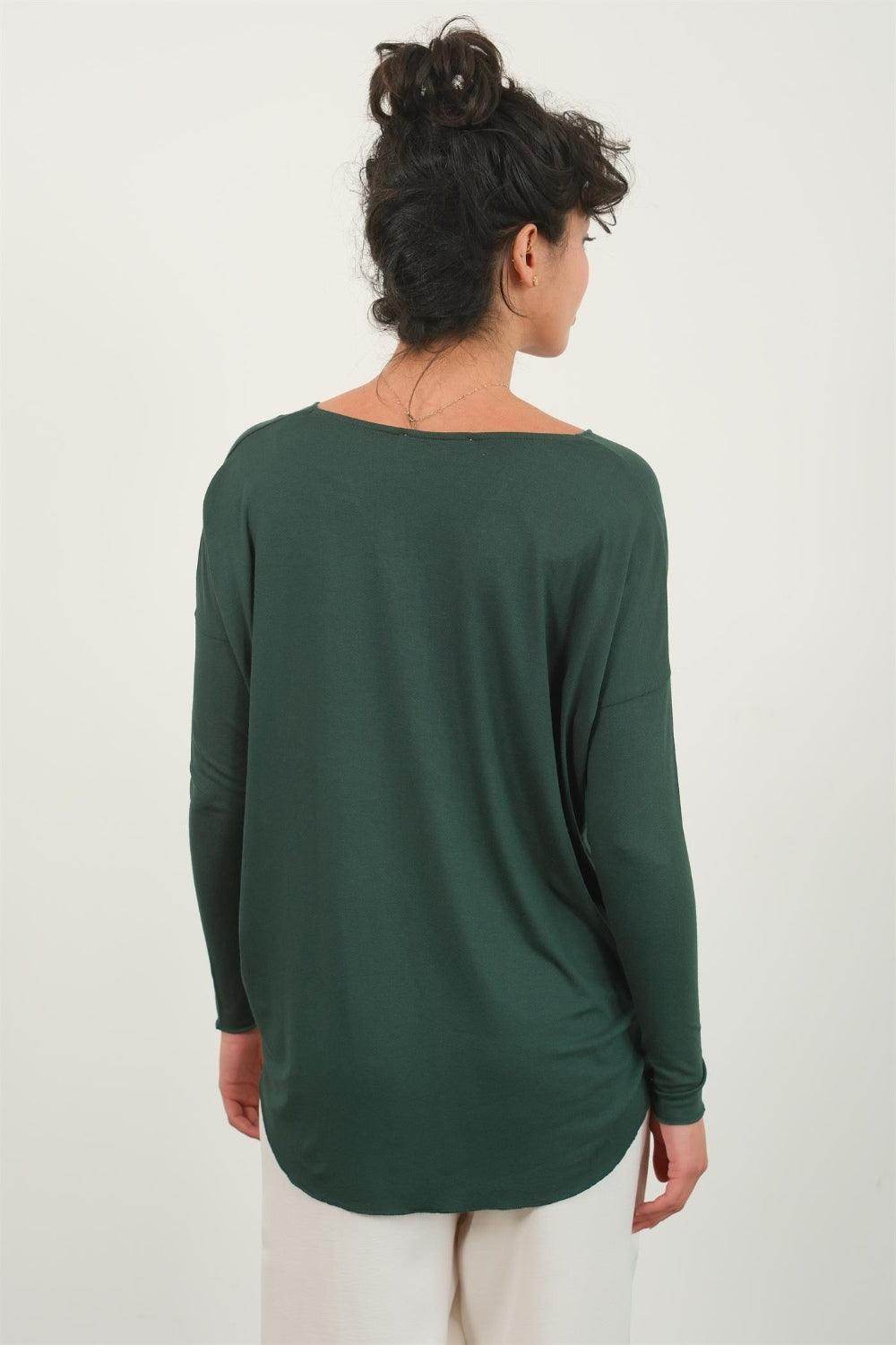 HYFVE Draped Drop Shoulder Long Sleeve Top for Women