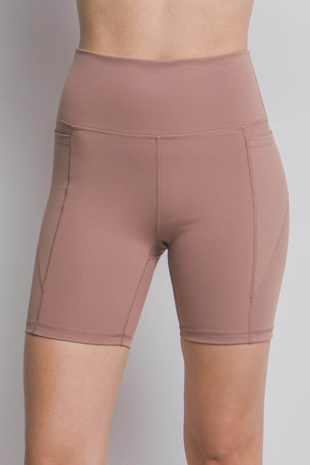 Love Tree High Waist Seam Detail Active Shorts for Women