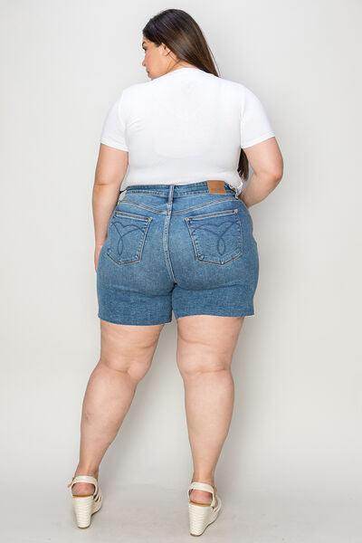 Judy Blue Full Size High Waist Slim Denim Shorts for Women