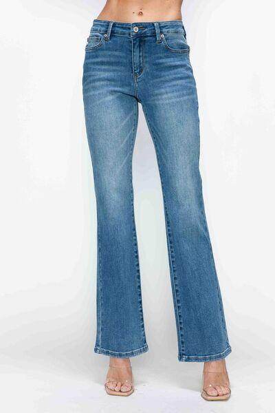 bytos Full Size Cat's Whiskers Bootcut Jeans for Women