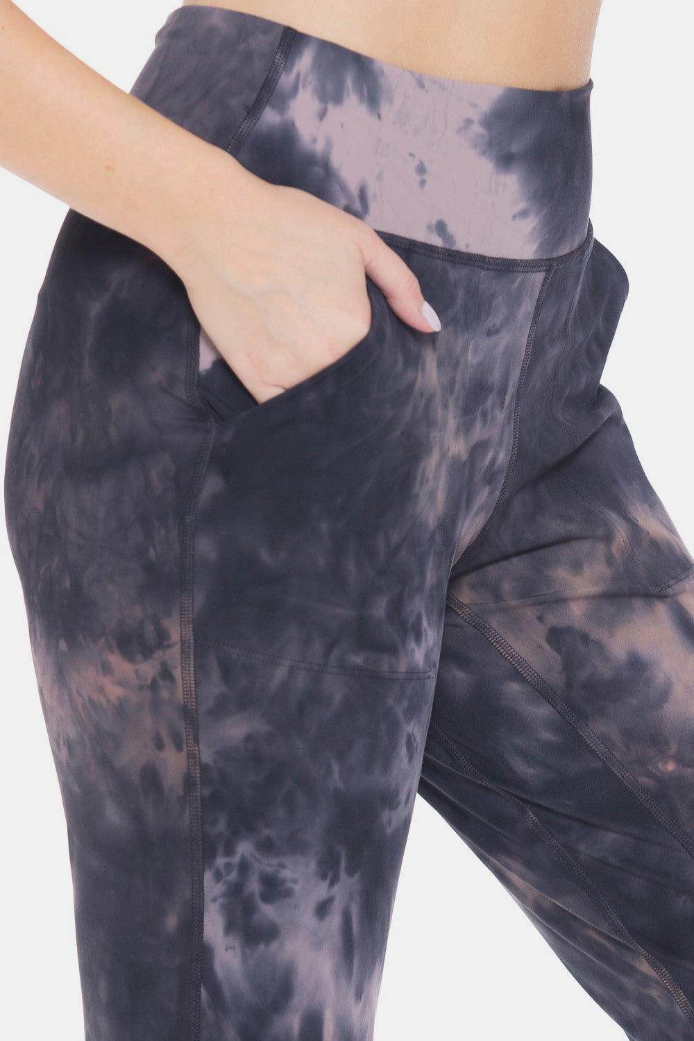 Leggings Depot Tie-Dye High Waist Cropped Leggings for Women