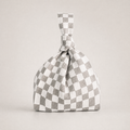 Classic Checkered Grey Handbag