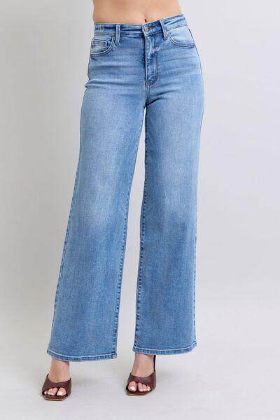 Judy Blue Full Size Wide Leg Jeans with Pockets for Women