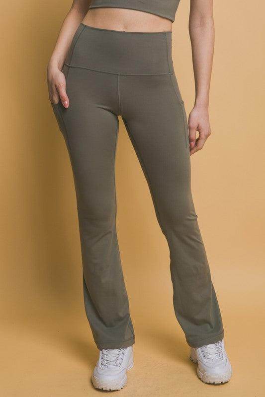 Love Tree High Waist Flare Active Leggings with Pockets