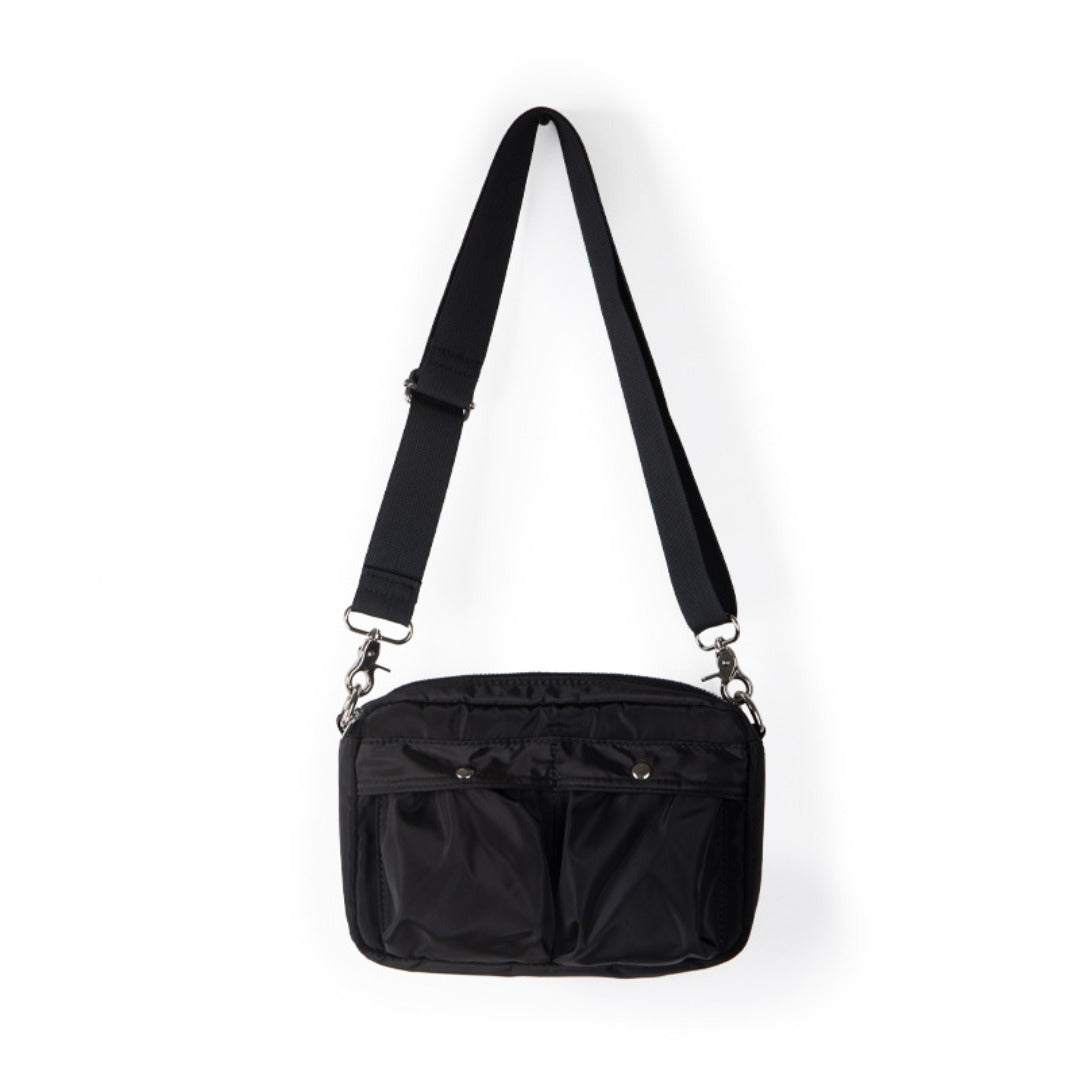 Women's bag simple tooling shoulder Crossbody bag, small pleated stylish casual nylon bag, small square purse
