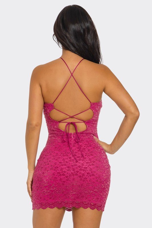 Amore Cutout Bow Strappy Mini Dress | Flirty Chic Clubwear Party Dress