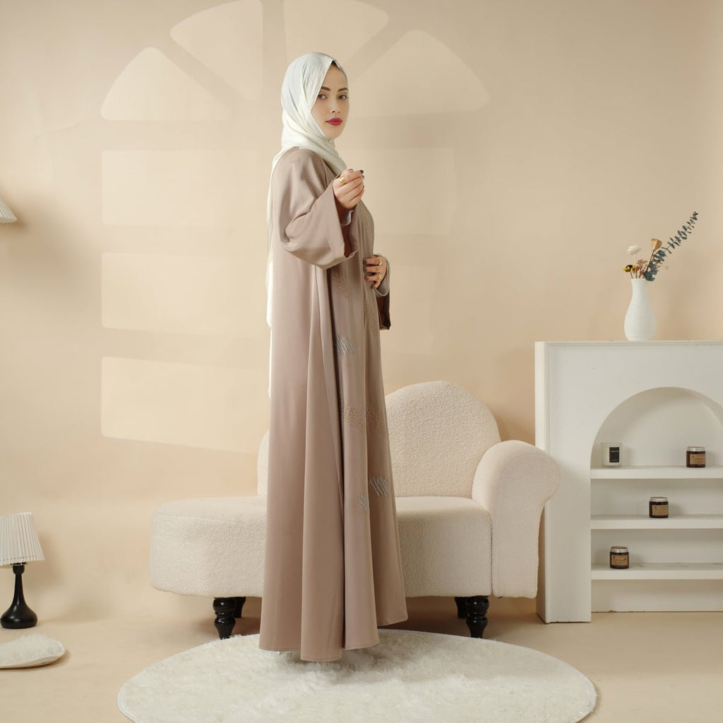 Archive Piece 3D Embroidery Abaya With Geometric Beads - MP004 (Size M Only)