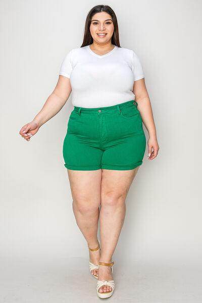 Judy Blue Full Size Tummy Control Denim Shorts for Women