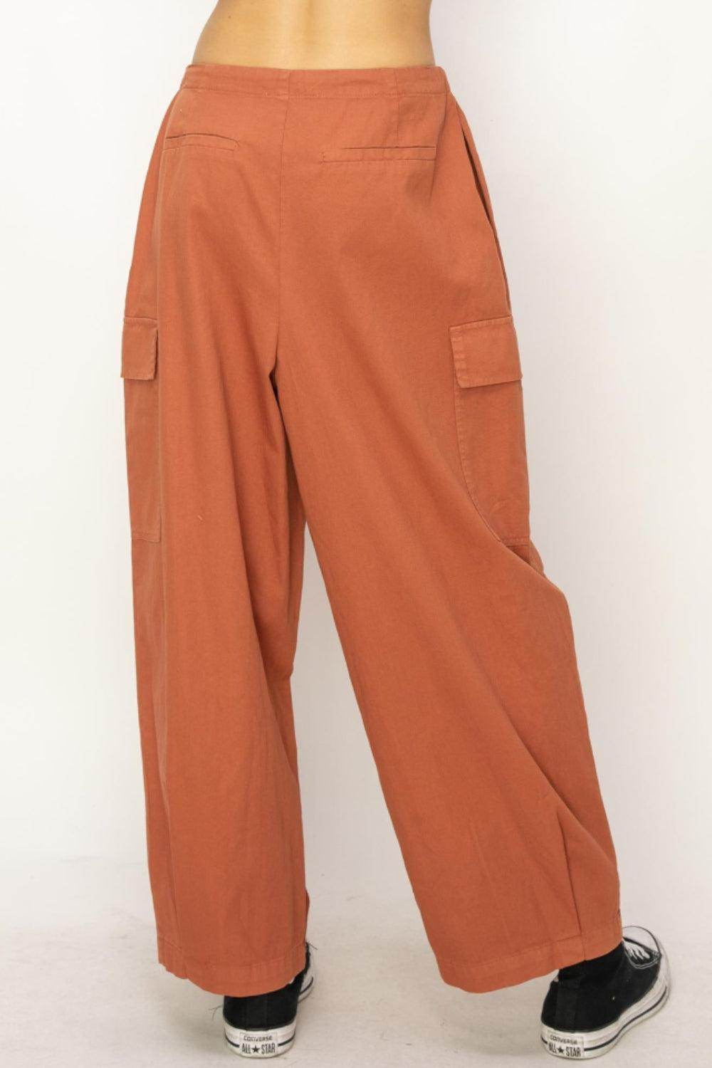 HYFVE Drawstring Cargo Wide Leg Pants for Effortless Style