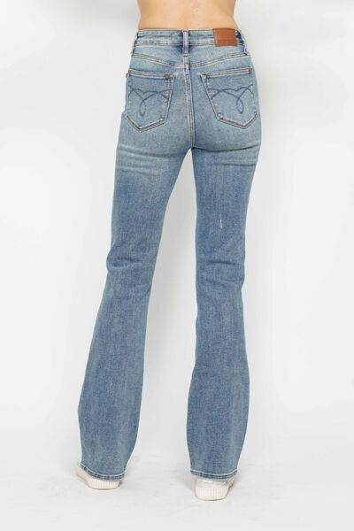 Judy Blue Full Size Tummy Control Back Embroidered Bootcut Jeans Plus Size