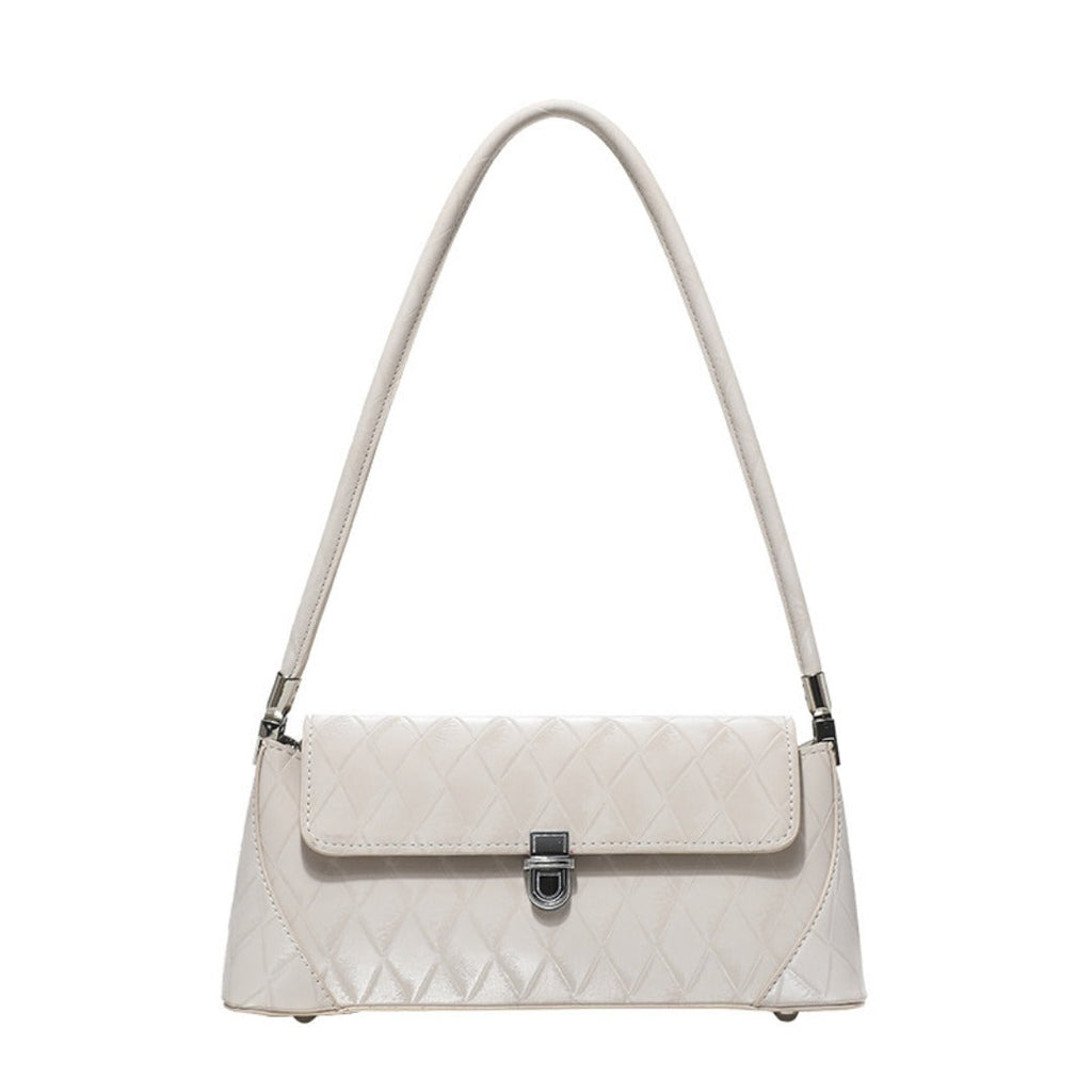 Small shoulder purse, pink baguette armpit bag, versatile diamond tote bag, simple shoulder bag