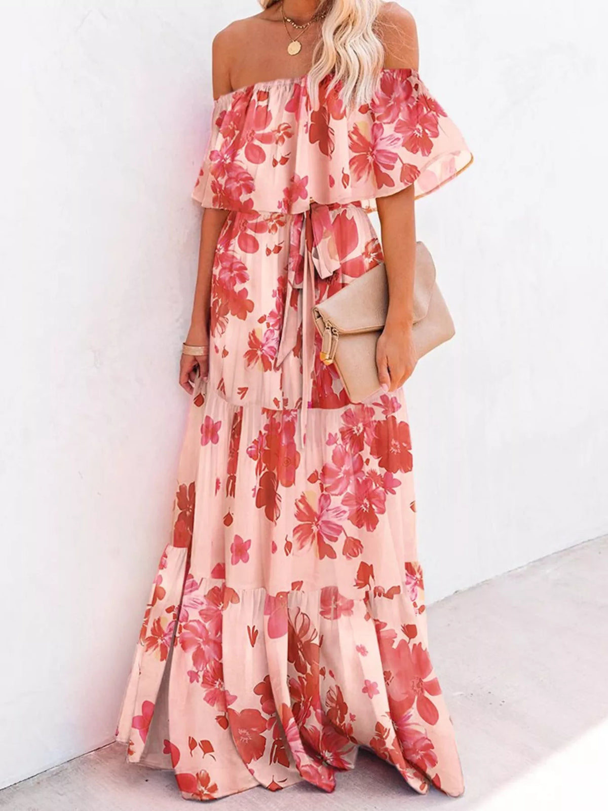 Off-Shoulder Tiered Maxi Dress