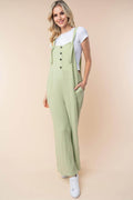 White Birch Texture Sleeveless Wide Leg Jumpsuit for Women
