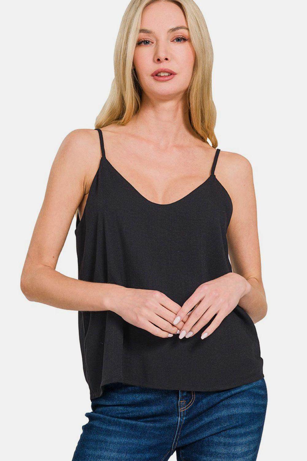 Zenana Two Layered Spaghetti Strap Cami for Women