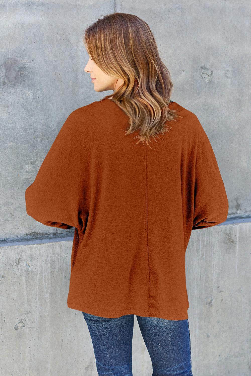 Double Take Full Size Round Neck Long Sleeve T-Shirt for Women