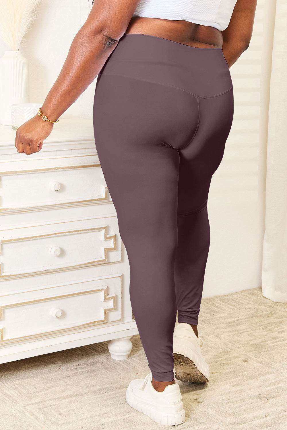 Double Take Wide Waistband Sports Leggings for Women