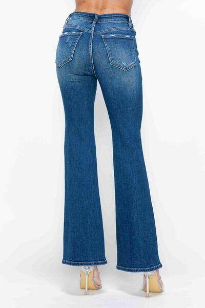 Bytos Full Size High Rise Bootcut Jeans With Pockets