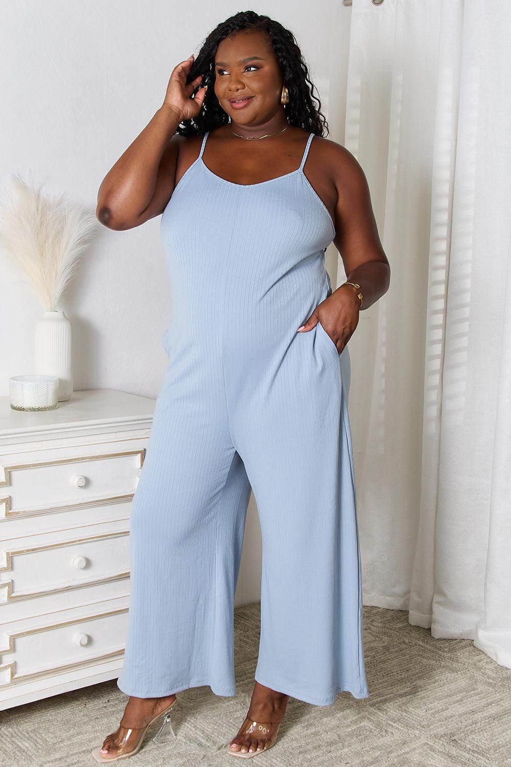 Basic Bae Full Size Spaghetti Strap V-Neck Jumpsuit Dress
