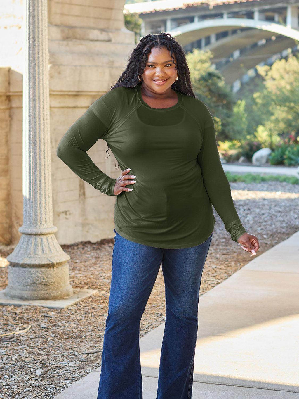 Basic Bae Full Size Round Neck Long Sleeve T-Shirt for All