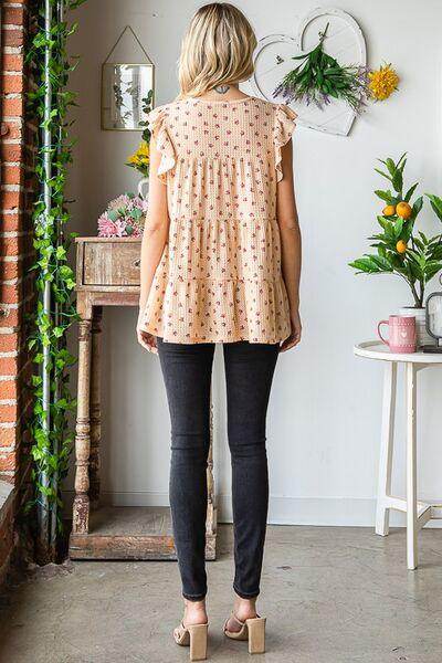 Heimish Full Size Butterfly Short Sleeve Floral Top Plus Size