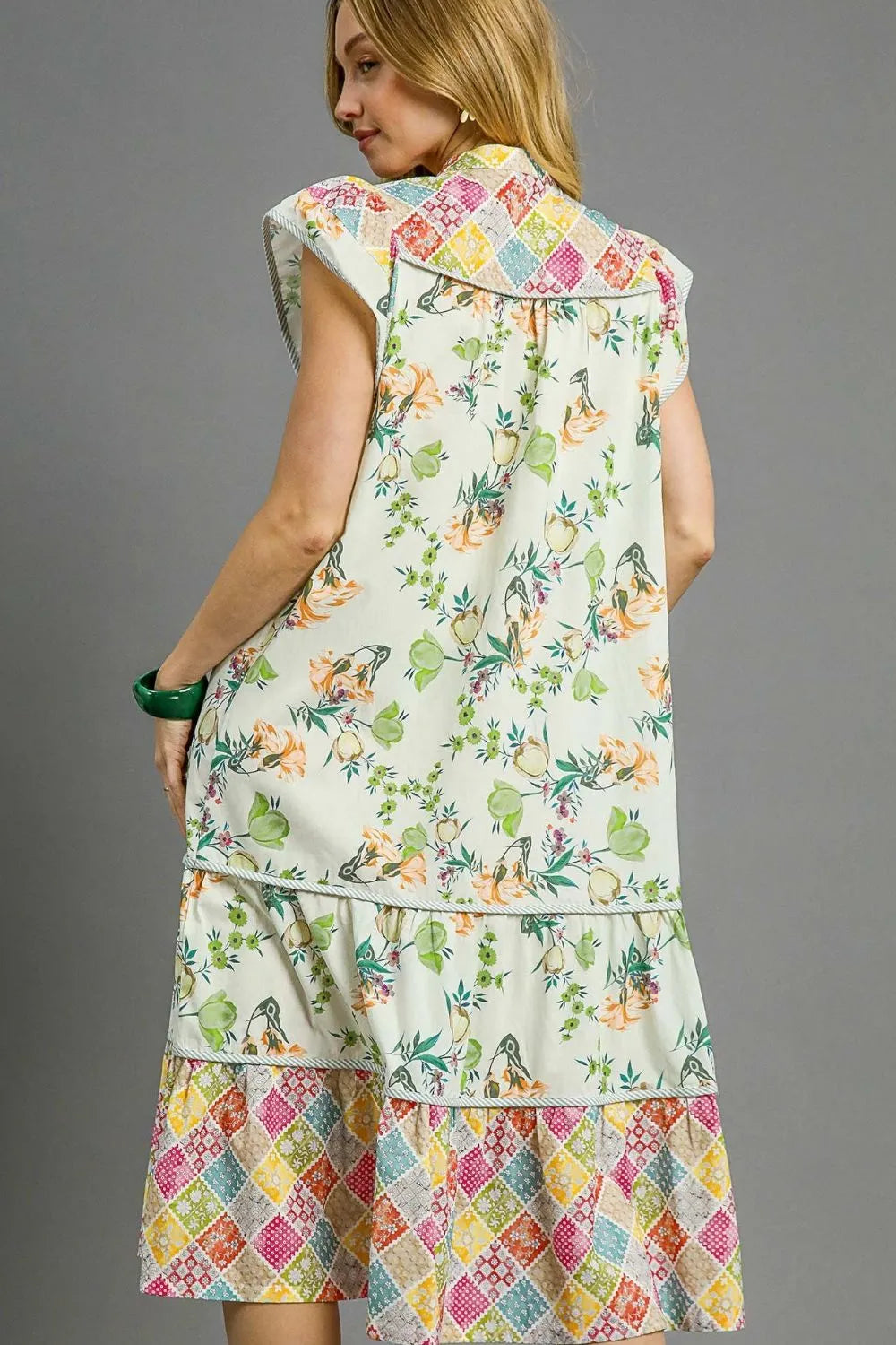 Selvanelle Patchwork Garden Midi Dress