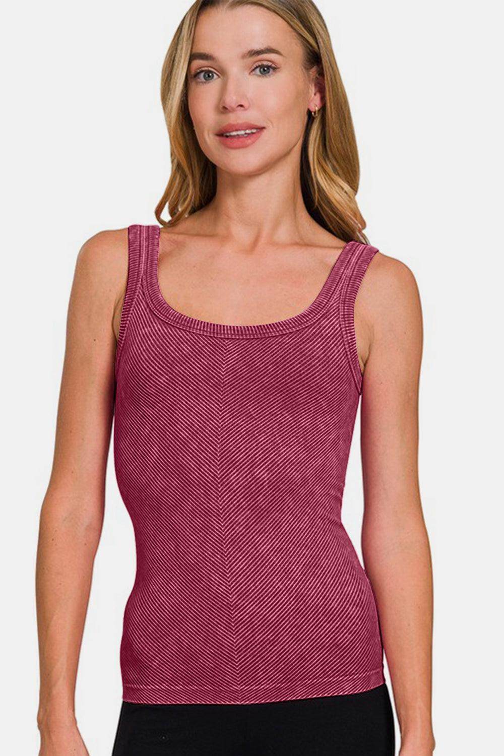 Zenana Ribbed Scoop Neck Tank for Stylish Everyday Wear