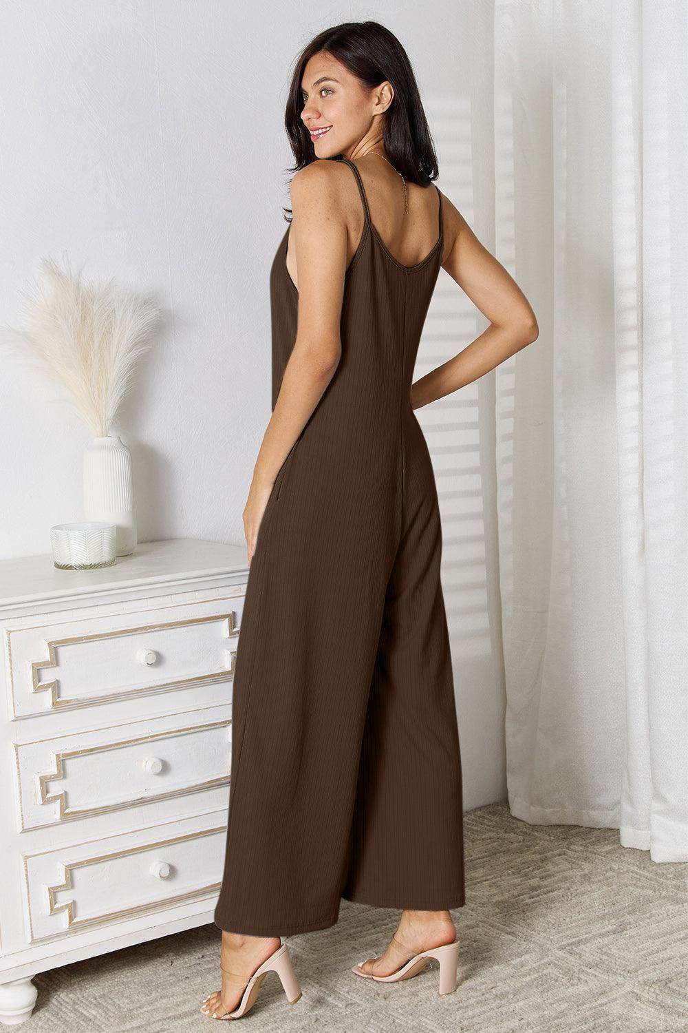 Basic Bae Full Size Spaghetti Strap V-Neck Jumpsuit Dress