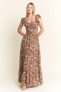 Jade By Jane Ruffle Sleeve Tiered Maxi Dress