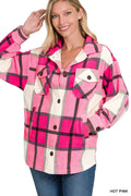 Selvanelle Oversized Plaid Fleece Shacket
