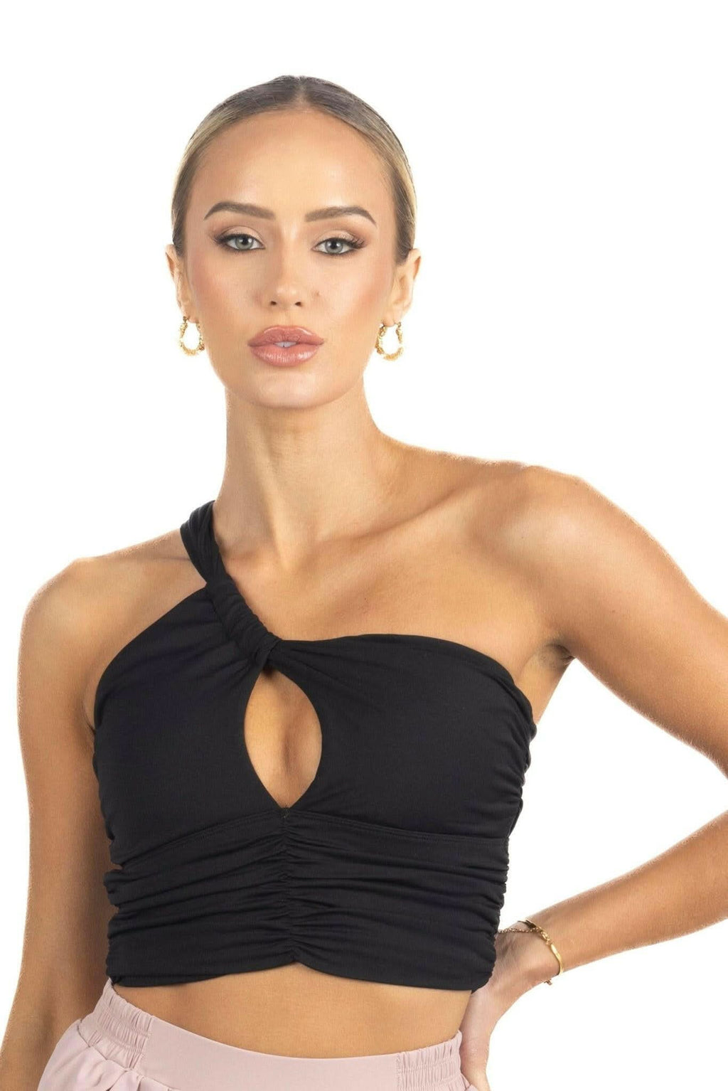 Belle Drapped Activewear Sportsbra in Black