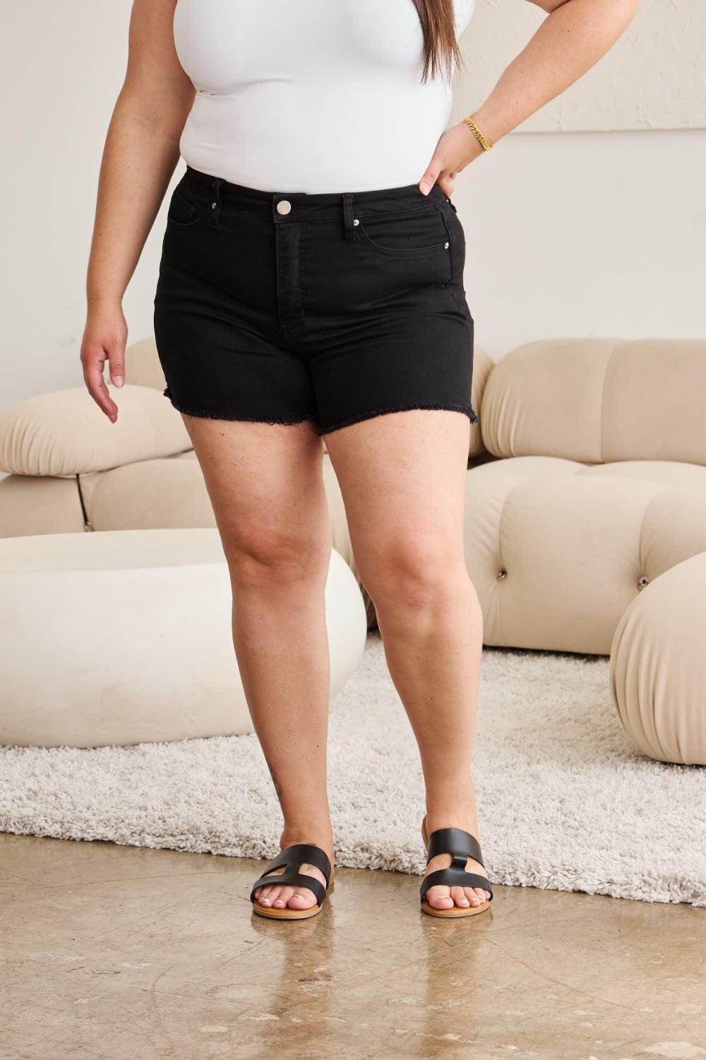 RFM Full Size Tummy Control High Waist Denim Shorts Women