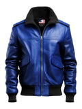 Blue Jacket – Blue Faux Leather Jacket