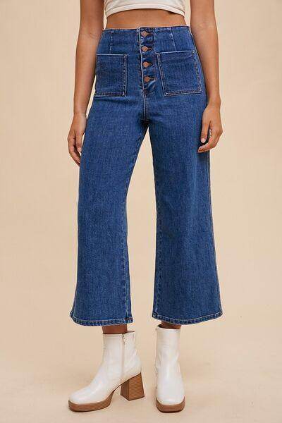 Annie Wear Button Fly High Waist Jeans for Women