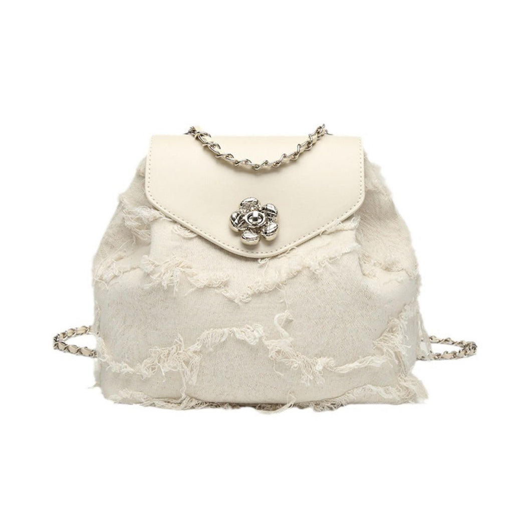 Backpack purse for women, design fashion casual chain backpack, small shoulder backpack
