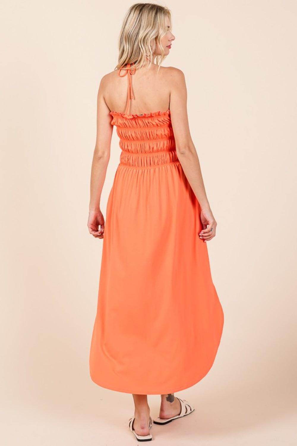 Culture Code Tie Back Shirring Dress with Pockets Chic