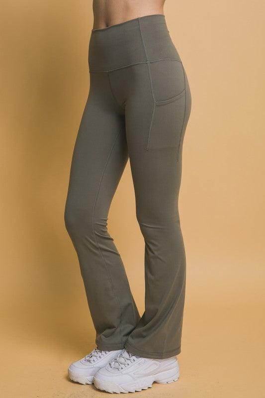 Love Tree High Waist Flare Active Leggings with Pockets