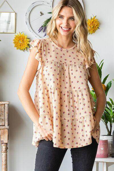 Heimish Full Size Butterfly Short Sleeve Floral Top Plus Size