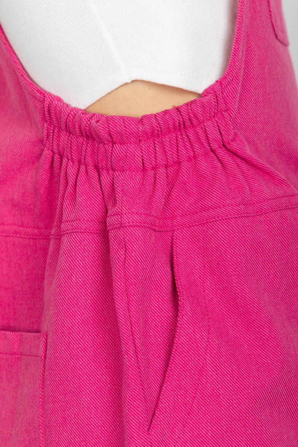 Very J Adjustable Suspender Overalls with Pockets for Women