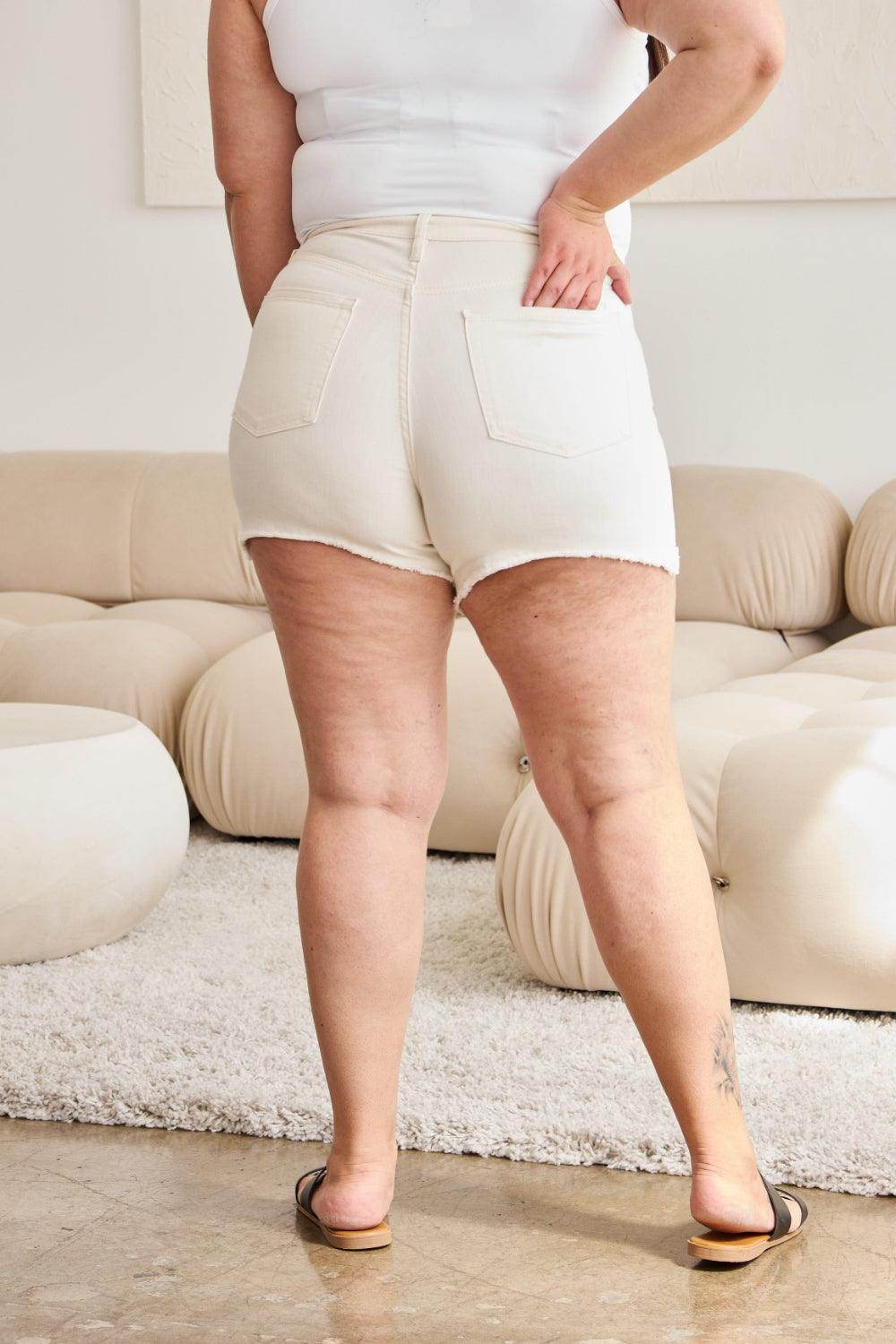 RFM Full Size Tummy Control High Waist Denim Shorts for Women